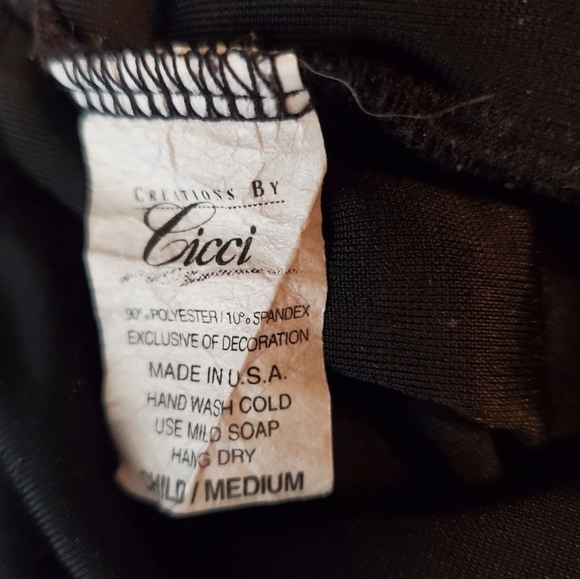 Cicci Girls Black Glitter Ballerina Costume 2-Pc Dance Leotard Tutu Skirt Sz 5-6 - Picture 12 of 17